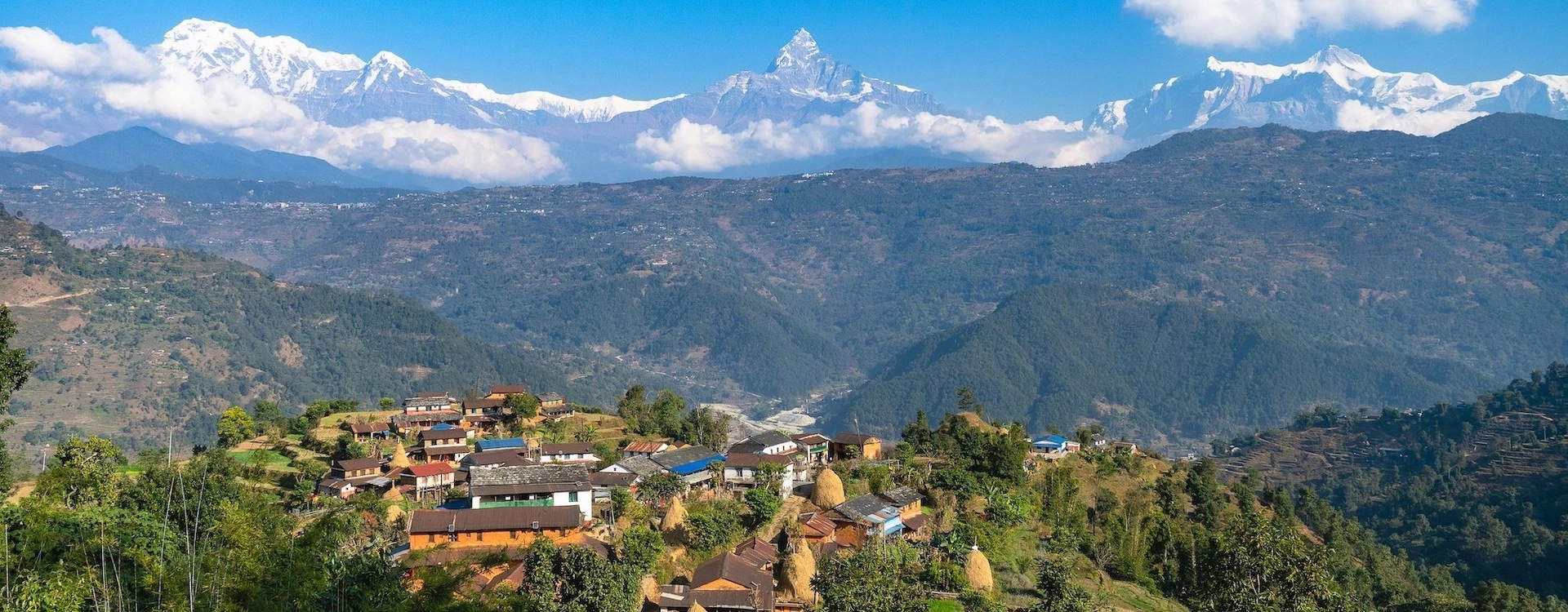 Nepal Village with Traditional homes and lifestyle