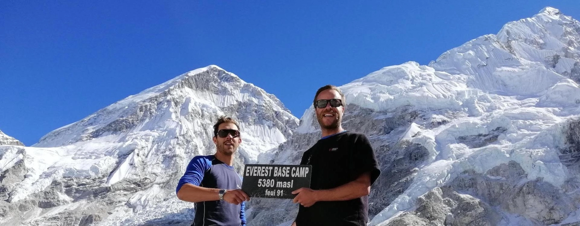 Trekkers Cheers up at Famous Everest Base Camp trek