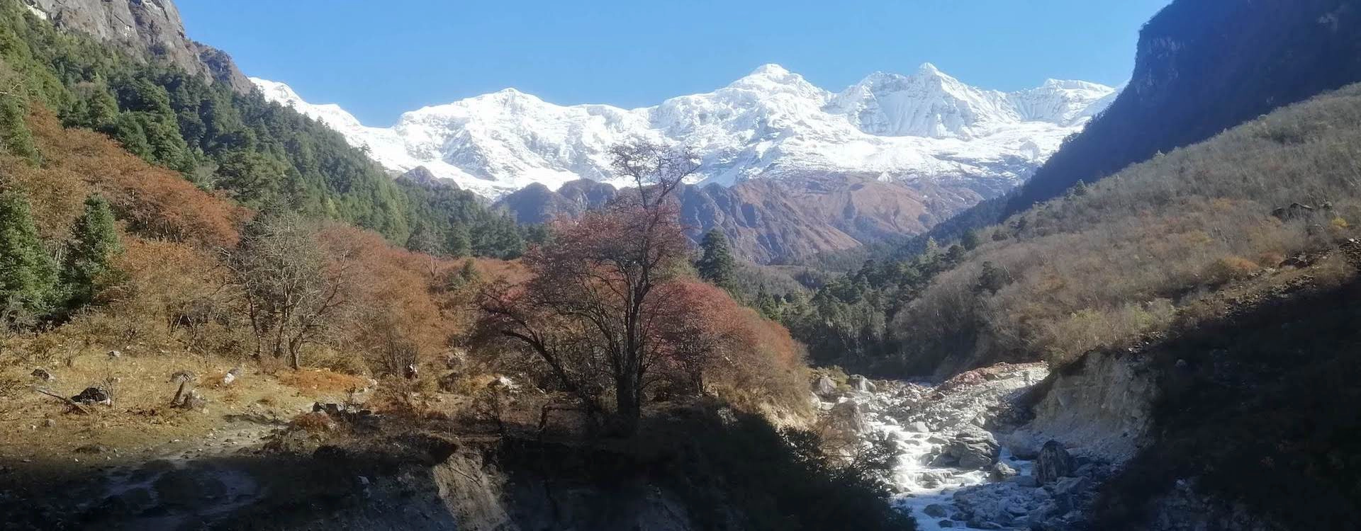 Manaslu Range from Lower Manaslu Region durning Tsum valley Manaslu circuit Trek