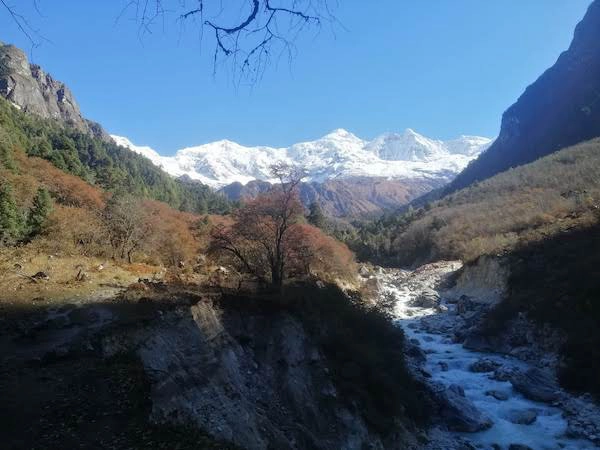 Manaslu Range from Lower Manaslu Region durning Tsum valley Manaslu circuit Trek